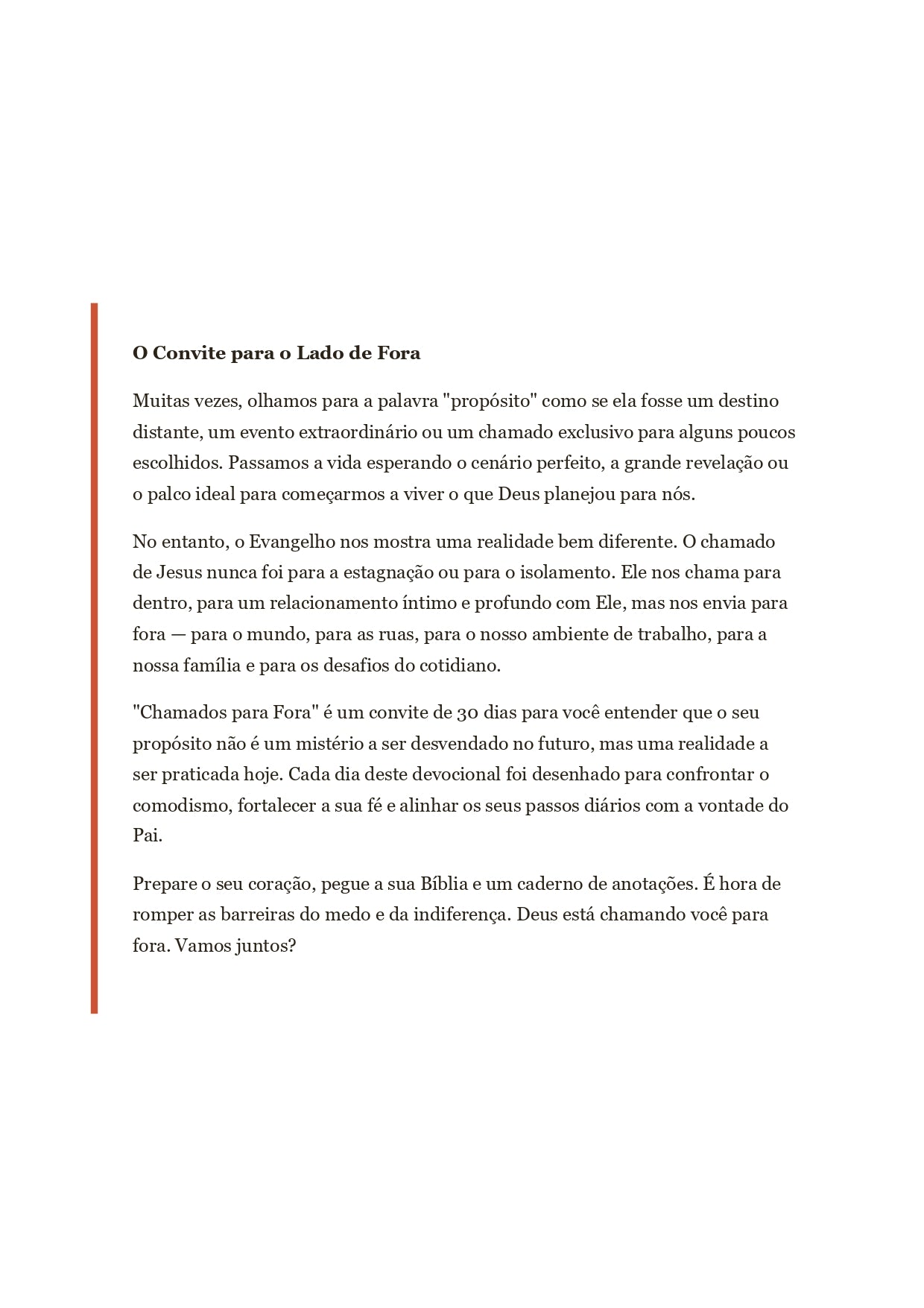 Chamados para Fora | Devocional de 30 Dias