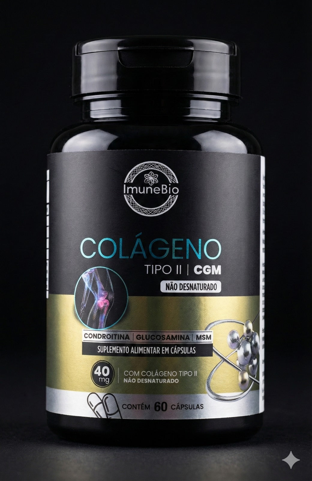Colágeno Tipo 2 CGM + Glucosamina + Condroitina + MSM 60 Caps; Premium (1)