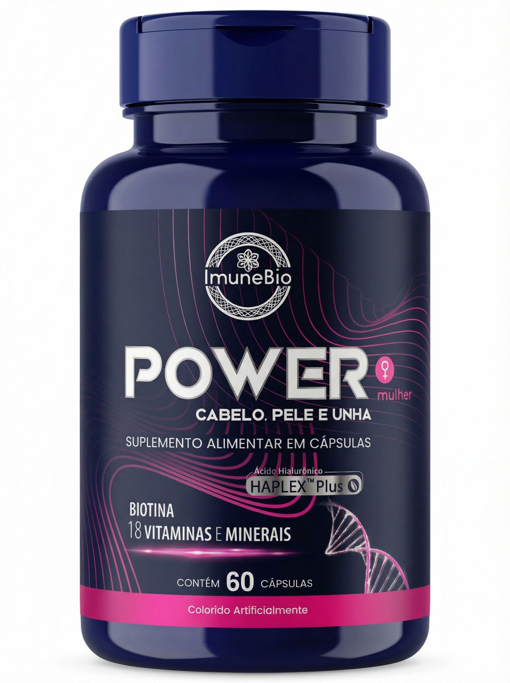 Power Mulher - Cabelo Pele Unha Premium - 18 Vitaminas e Minerais - 60 Caps