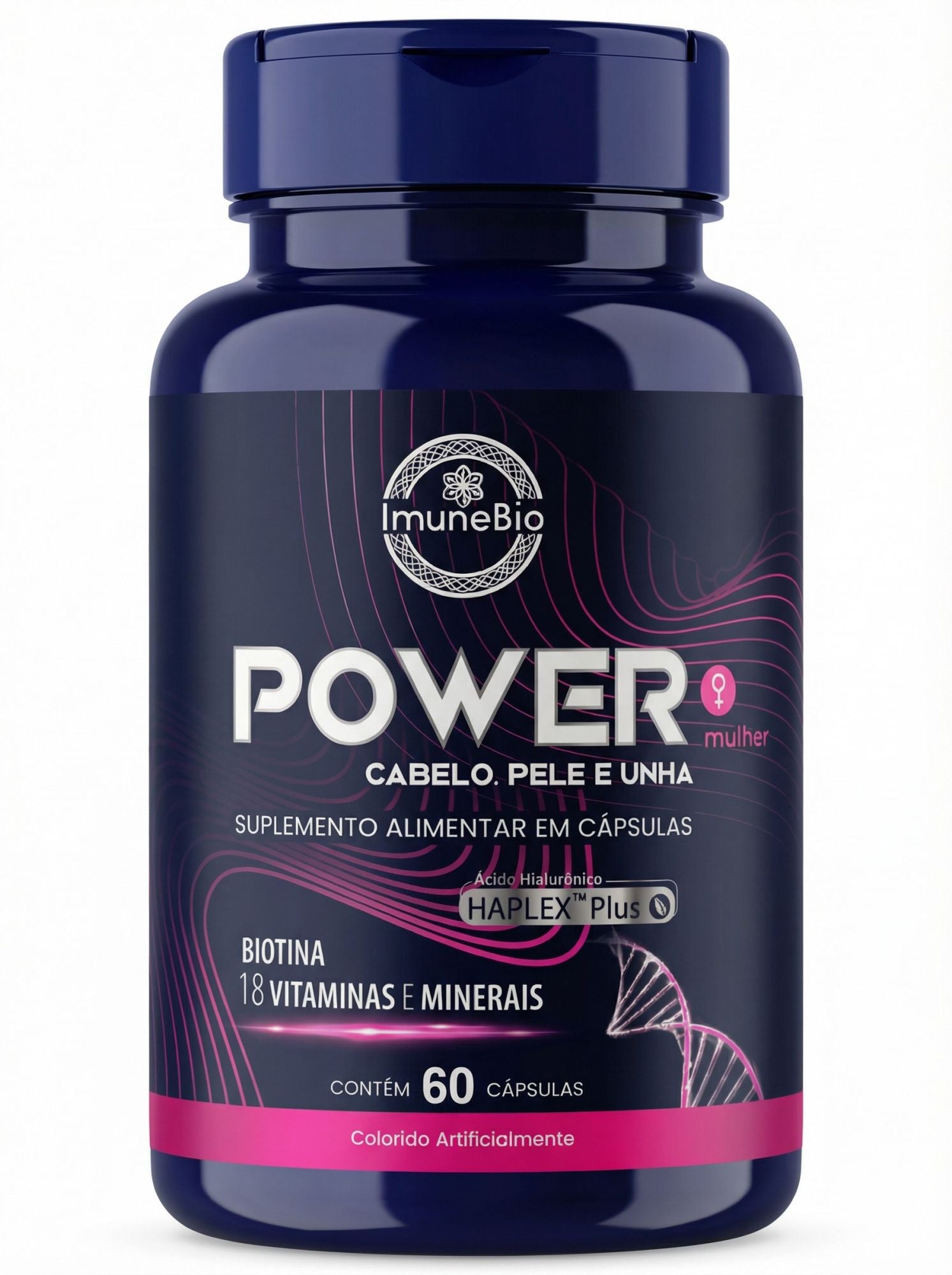 Power Mulher - Cabelo Pele Unha Premium - 18 Vitaminas e Minerais - 60 Caps
