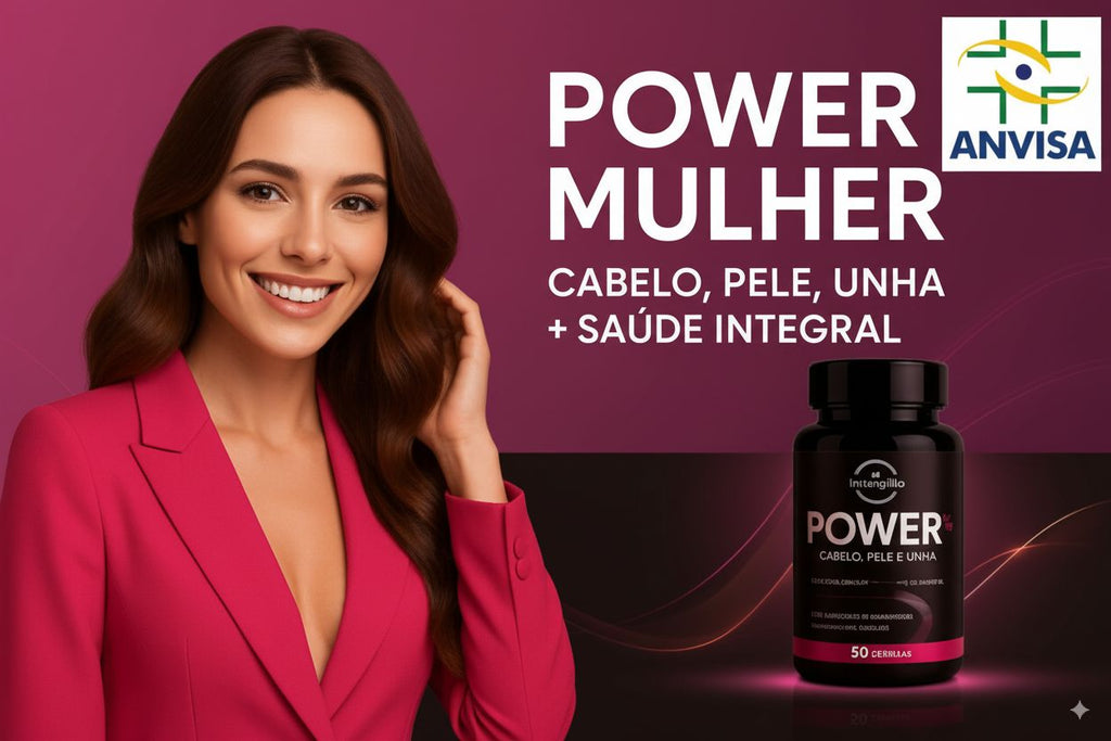 Power Mulher - Cabelo Pele Unha Premium - 18 Vitaminas e Minerais - 60 Caps