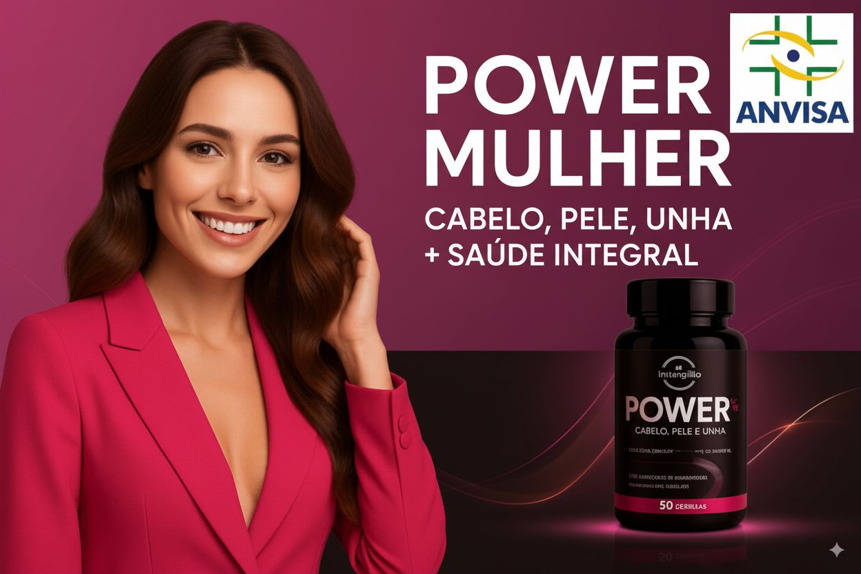 Power Mulher - Cabelo Pele Unha Premium - 18 Vitaminas e Minerais - 60 Caps